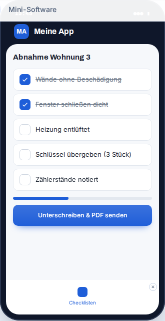 Vorschau: Checklisten & Protokolle