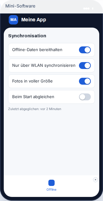Vorschau: Offline-Modus & Sync