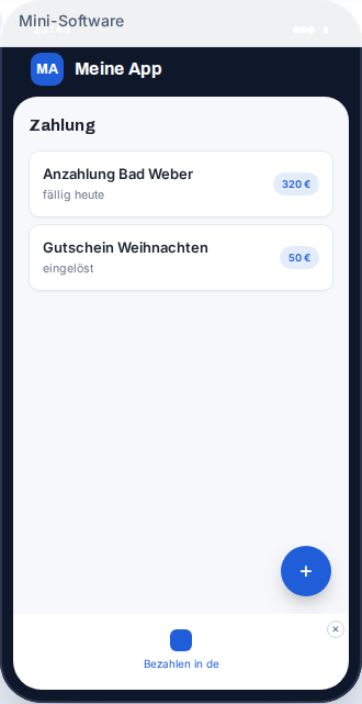 Vorschau: Bezahlen in der App