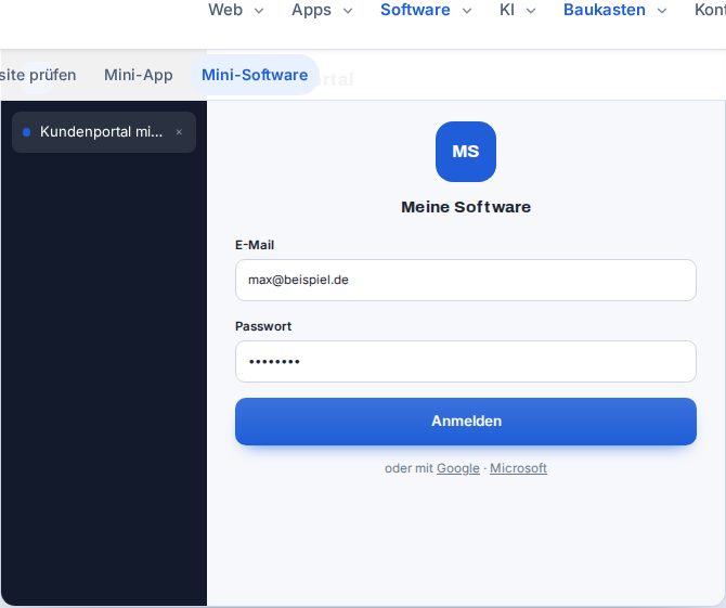 Vorschau: Kundenportal mit Login