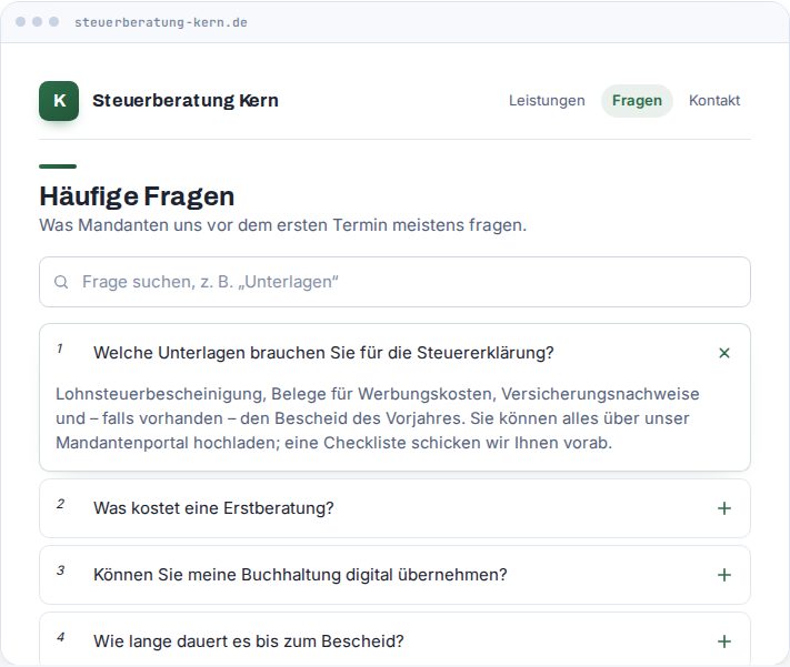 Vorschau: Häufige Fragen (FAQ)