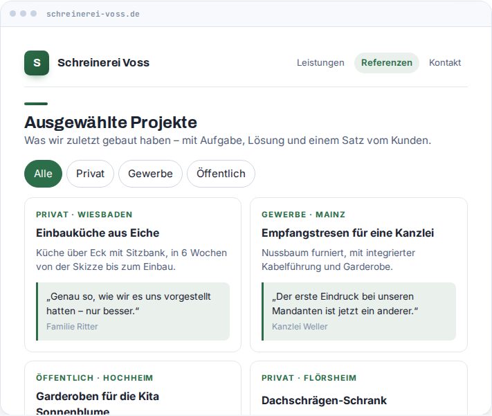 Vorschau: Referenzen & Projekte