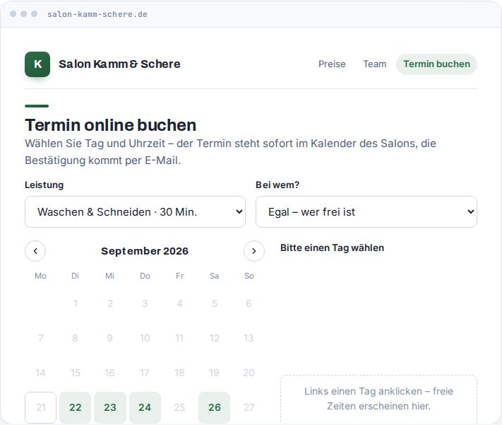 Vorschau: Online-Terminbuchung