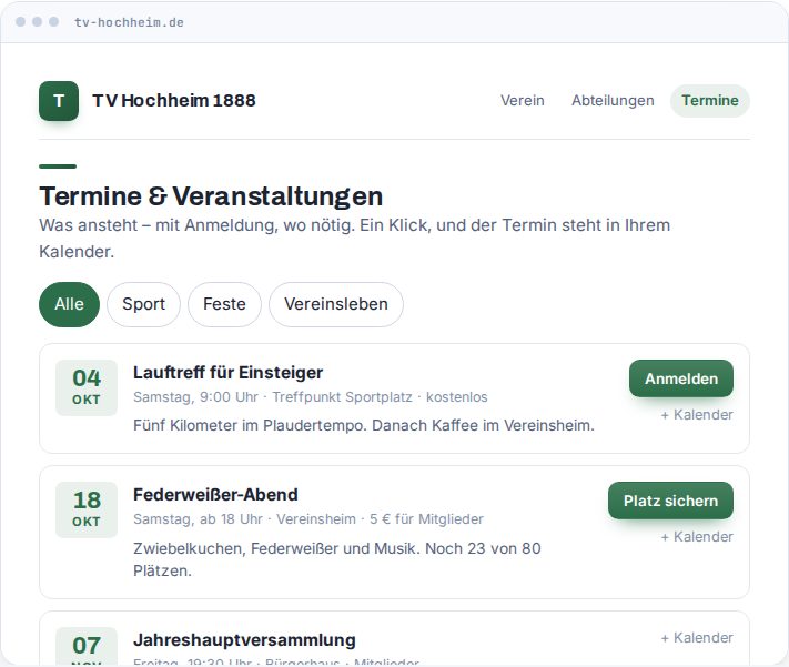 Vorschau: Termine & Veranstaltungen