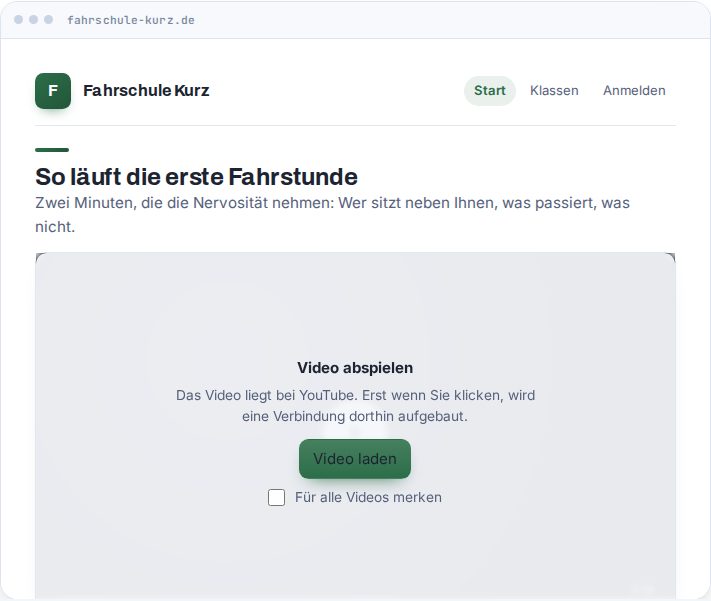 Vorschau: Video mit Datenschutz-Freigabe