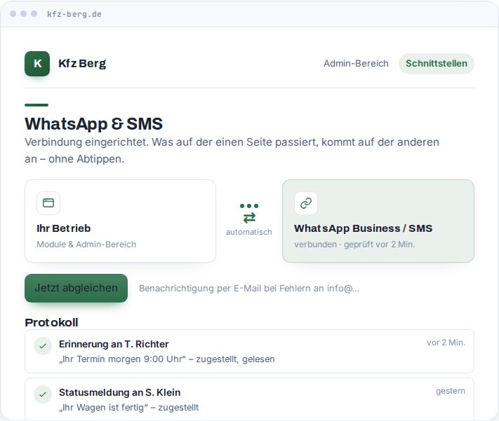 Vorschau: WhatsApp & SMS
